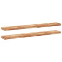  Flytende hyller 2 stk 120x20x4 cm oljebehandlet heltre akasie