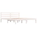 vidaXL Sengeramme heltre furu 150x200 cm hvit 5FT King Size