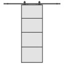 vidaXL Skyvedør med monteringssett svart 76x205 cm ESG-glass