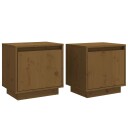 vidaXL Nattbord 2 stk honningbrun 40x30x40 cm heltre furu