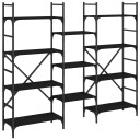  Bokhylle svart 160x28,5x136,5 cm konstruert tre 8721012339248