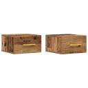  Sengbord 2 stk Veggmontert Gamle Tre 35x35x20 cm