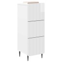 vidaXL Skuffeskap Høgglans hvit 33 x 34,5 x 92 cm Konstruert tre