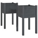 vidaXL Plantekasser 2 stk 40x40x70 cm heltre furu grå