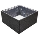 vidaXL Plantekasse svart 80x80x40 cm polyrotting