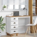  Skrivebord "ASKIM" med Skuffer Hvit 95x40x75 cm Solid Tre Furu