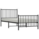 vidaXL Sengeramme i metall med hode- og fotgavl svart 90x200 cm