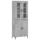 vidaXL Highboard betong grå 69,5x34x180 cm konstruert tre 8720845476359