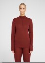 Dovre Women Langermet t skjorte 'Half Zip' 100% ull rød