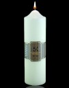 Hvit Alterlys/Kubbelys 24cm x 7cm 150 timer brennetid