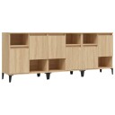 vidaXL Skjenker 3 stk sonoma eik 60x35x70 cm konstruert tre