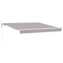  Automatisk Uttrekkbar Markise Lysegrå 300x250 cm  Markise Erstatningsstoff for 3x2.5 m Ramme Lysegrå