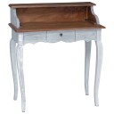 vidaXL Skrivebord Brun og hvit 80 x 40 x 92 cm Massivt mahognitre