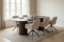 Kopparbo spisegruppe oval 180 cm valnøtt med 6 Torsby spisestoler   Valnøtt