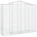 vidaXL Gabionkurver buede 3 stk 200x50x160/180 cm galvanisert jern