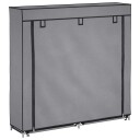 vidaXL Skoskap med trekk grå 115x28x110 cm stoff
