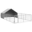 Vidaxl Utendørs Hundekennel Med Løpegård 7X3X1.9 M Galvanisert Stål