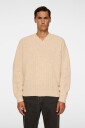 J. Lindeberg Vitor V-Neck Heavy Knit - Beige - M