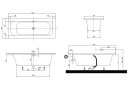 V&B Loop&Friends Badekar for innbygging 1700x700 mm.