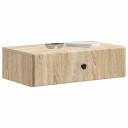 vidaXL Vegghengt Sidebord Sonoma eik 59 x 34,5 x 17 cm Konstruert tre