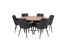 Venture Home Copenhagen Matgruppe 140 cm Rund med 6 Comfort stoler Sort