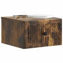  Vegghengt Nattbord Røkt Eik 33 x 34,5 x 20 cm Konstruert tre