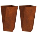 vidaXL Plantekassed 2 pcs Rusten 40 x 40 x 75 cm Cortenstål