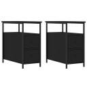  Nattbord 2 stk svart 30x60x60 cm konstruert tre 8720845940232