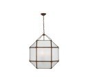 Morris taklampa antik zink/frostat glas