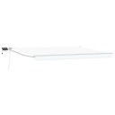  Manuell utvidbar markise med LED lamper Hvit 4 × 3 m