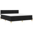 Box Spring Seng med Madrass Svart 180x200 cm Stoff 3338939