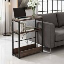 Sidebord med ladestasjon – trefinish USB porter