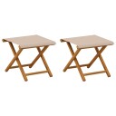 vidaXL Hage Stol 2 pcs Solid Eucalyptus Tre Beige