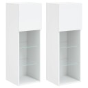  TV benker med LED lys 2 stk hvit 30,5x30x90 cm