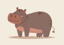 Smiling Brown Hippo In Mud Plakat Plakat / 50x70cm