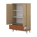 Linskap Scandi 2 dører 1 skuff - Oljet eik