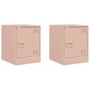  Nattbord 2 stk rosa 34,5x39x44 cm stål 841610