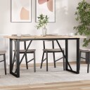  Spisebord O-ramme 140x80x75,5 cm heltre furu og støpejern 3282742