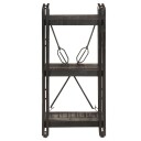 vidaXL Bokhylle 3 etasjer svart 40x30x80 cm heltre mango