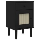  Nattbord SENJA rotting utseende svart 40x35x65 cm heltre furu 8721012134317