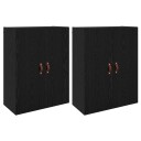  Vegghengte skap 2 pcs Svart eik 69.5 x 34 x 90 cm