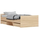 vidaXL Sengeramme med hode- og fotgavl sonoma eik 90x190 cm 8721012157682