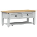  Kaffebord med skuff Hvit 100 x 48 x 45 cm Heltre furu