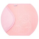 Fleece-bomullsteppe med babyens navn og dedikasjon rosa