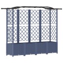 vidaXL Hevet Bed med Trellis og Tak Grå 204 x 40 x 138 cm PP