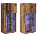  Vegghengte TV skap 2 pcs Gamle tre 40,5 x 30 x 90 cm