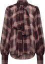 Bardot Cecile Neck Tie Shirt   BURGUNDY   38