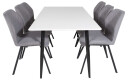 Venture Design Polar & Gemma spisegruppe Hvit/grå 6 st stoler & bord 180 x 90 cm