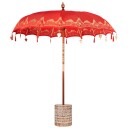 vidaXL Balinesisk parasoll med base Rød 215 x 215 x 260 cm