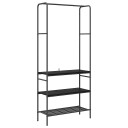  Klesstativ med hyller Svart eik 77 x 30 x 171 cm Konstruert tre